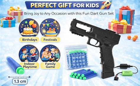Trinanta Ventures Automatic 30 Rapid Fire Dart Gun for Kids, Black ...