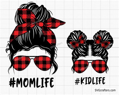 Messy Bun Svg Messy Bun With Glasses Svg Momlife Svg Mom - Etsy India