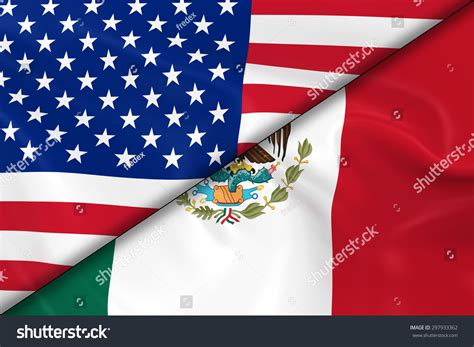 Flags United States America Mexico Divided Stock Illustration 297933362 ...