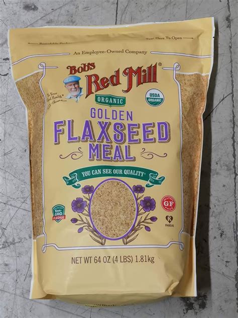Amazon.com : 64oz Organic Whole Ground Golden Flaxseed Meal Bob's Red Mill (4 Pounds Total ...
