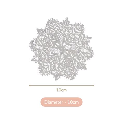 Silver Snowflake Coaster Set Of 6 Online - Premium Coaster | Nestasia