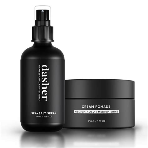 Buy Dasher Sea Salt Spray (100ml) & Cream Pomade (100g), Medium Hold ...