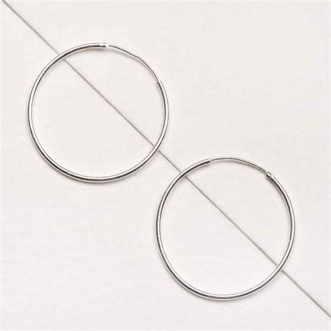 Medium Size 92.5 Sterling Silver Hoop Earrings For Women