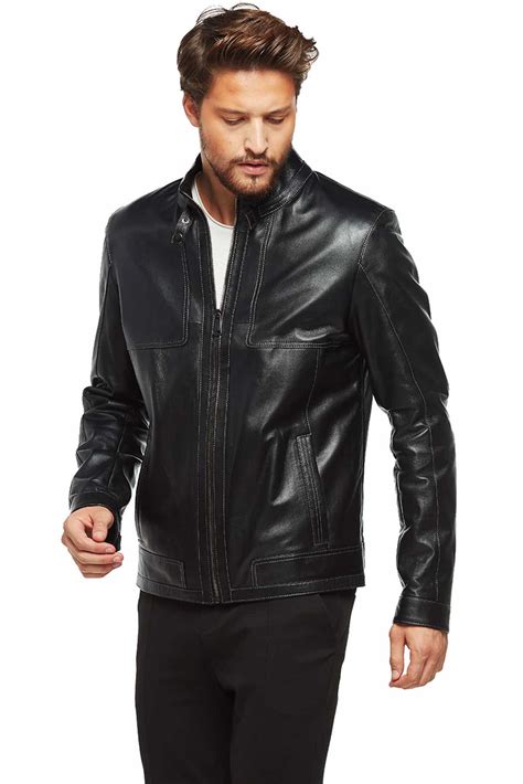 Men's 100 % Real Black Leather Nolan Classic Jacket