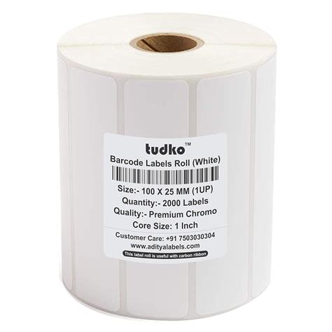 Tudko® 100x25 mm Chromo self Adhesive Barcode Paper Label Sticker roll ...
