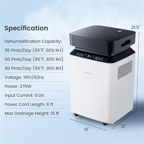 CLEEMAN 6000 Sq.Ft Dehumidifier for Basement and Home, 90 India | Ubuy
