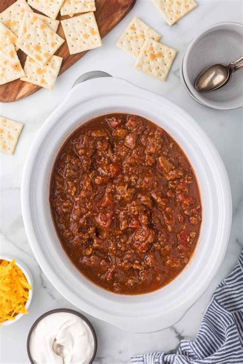 The Best Slow Cooker Chili Recipe (No Beans) - Cooking Up Memories