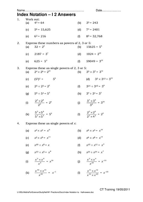 Index Notation Worksheet Grade 7 at Justin Pope blog