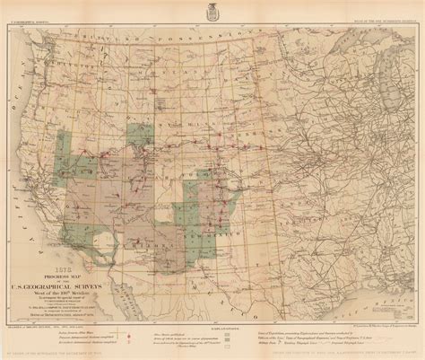 Progress of US Surveys West of the 100th Meridian - 1878 : r/MapPorn