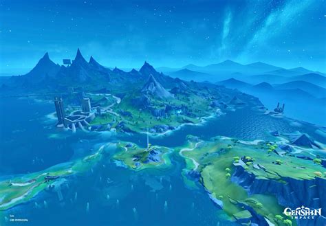 Blue and Green Island Wall Art