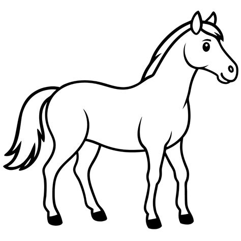 Winter Animal Clipart - Horse Black and White | Free Png, Svg, Vector ...