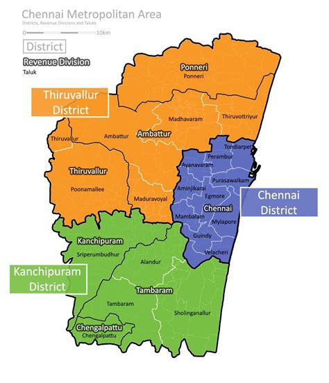Chennai district map - Map of Chennai district (Tamil Nadu - India)