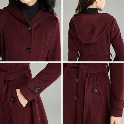 Wool Coat Wool Coat Women Hooded Wool Coat Asymmetrical - Etsy