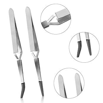 Keychain Tweezers 2-Pack Reverse Action Cross Lock Tweezers - Self ...