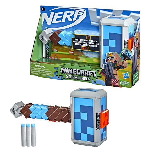 Buy NerfMinecraft Stormlander Dart-Blasting Hammer, Fires 3 Darts ...