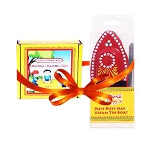 Desi Toys 24 Marble Balls Set with Putt-Putt Nav Boat Combo | Classic ...