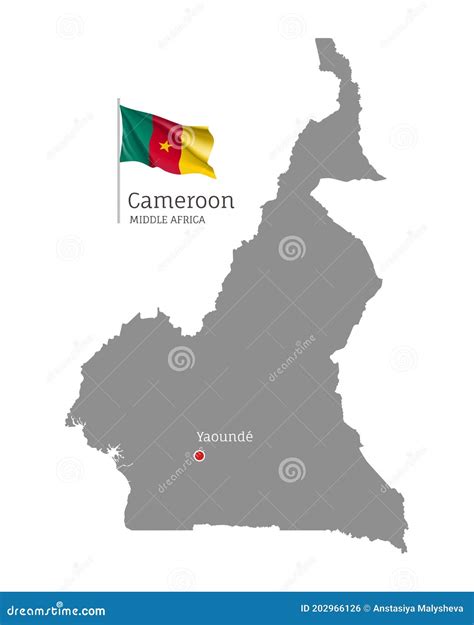 Silhouette of Cameroon Country Map Stock Vector - Illustration of flag, geography: 202966126