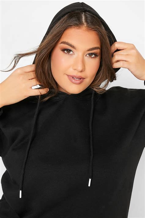 YOURS Plus Size Black Overhead Hoodie | Yours Clothing