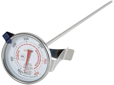 Winco 2-Inch Dial Deep Fry/Candy Thermometer with 12-Inch Probe ...