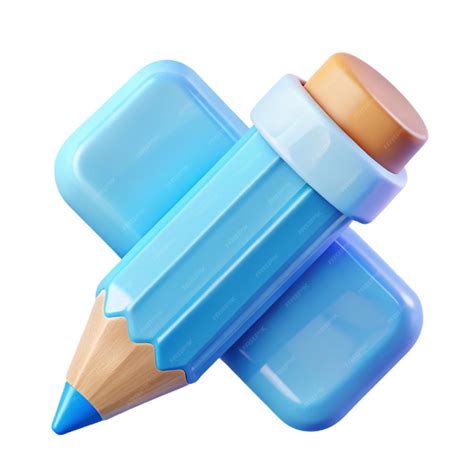 3D Blue Pencil Icon Illustration | Premium AI-generated vector
