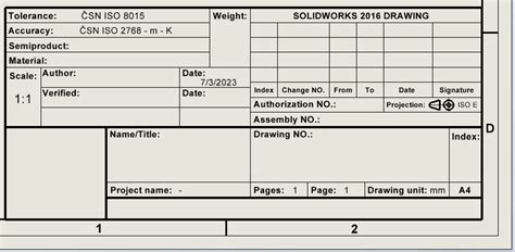 Modifying a Drawing Template in SolidWorks 的图像结果