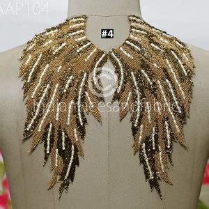 Buy 1 Pair Beaded Angle Wings Patches Sew on Denim Jackets Online in ...