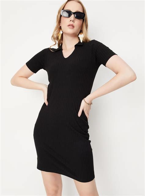 Buy Women Rib Knit Bodycon Dress Online at just Rs. 899.0 ...