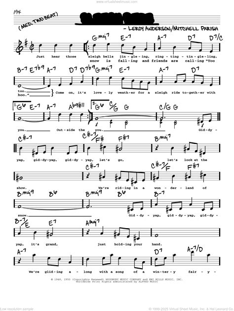 Anderson - Sleigh Ride sheet music (real book with lyrics) [PDF]