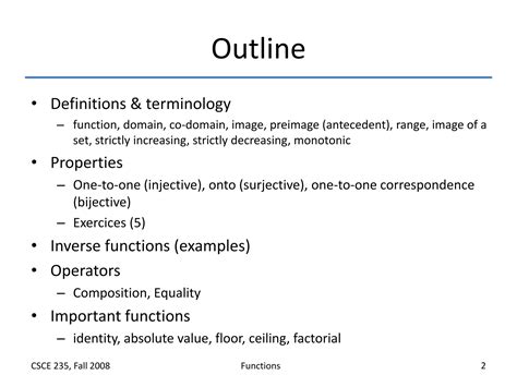 Image result for Types of Functions CSCE