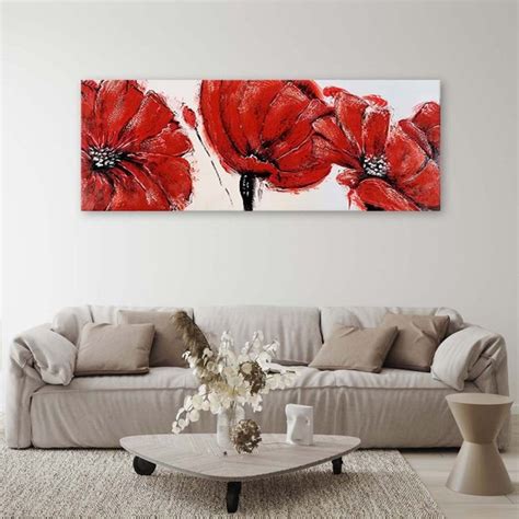Painted red poppies - Canvas painting | ARC PRINT
