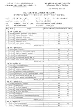 Image result for Transcript of Records