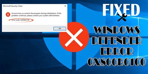 Image result for Fix Windows Defender Error