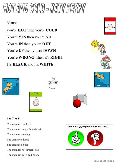 Hot and cold Song song and nursery r…: English ESL worksheets pdf & doc