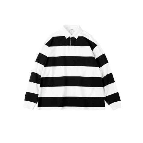 Wide Stripes Long Sleeves Polo