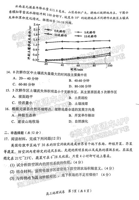 2023岳阳一模地理试题及参考答案-高考直通车