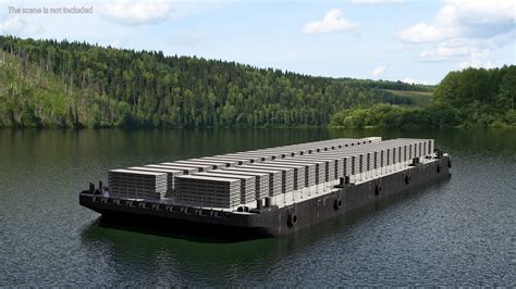 Pontoon Barge Loaded Concrete Slab 3D model | 3D Molier International