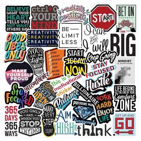 Motivational Inspirational Laptop Vinyl Stickers Pack Of 58 – Stickerly