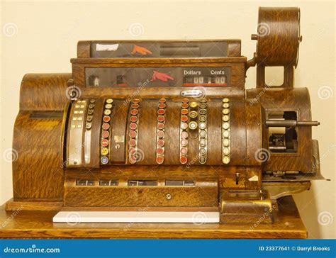 Classic Antique Cash Register Stock Image - Image of retail, wood: 23377641