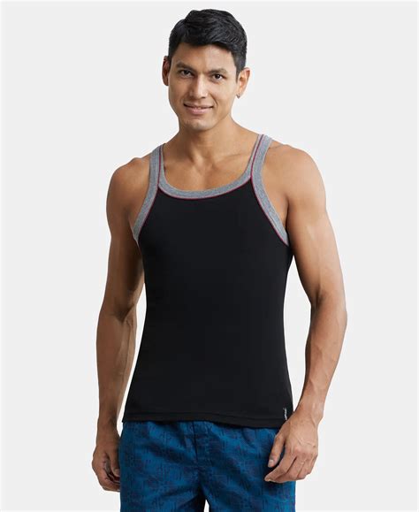 Buy Super Combed Cotton Rib Square Neck Gym Vest with Graphic Print ...