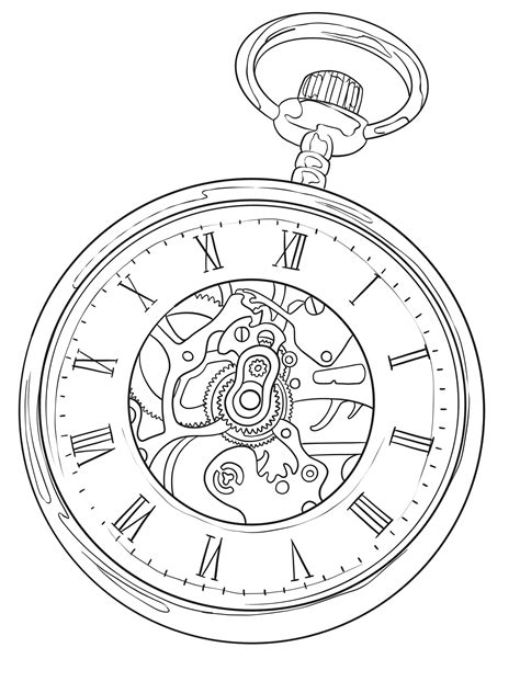 Pin by kevin clark on Outlines | Pocket watch tattoo design, Clock tattoo design, Watch tattoo ...