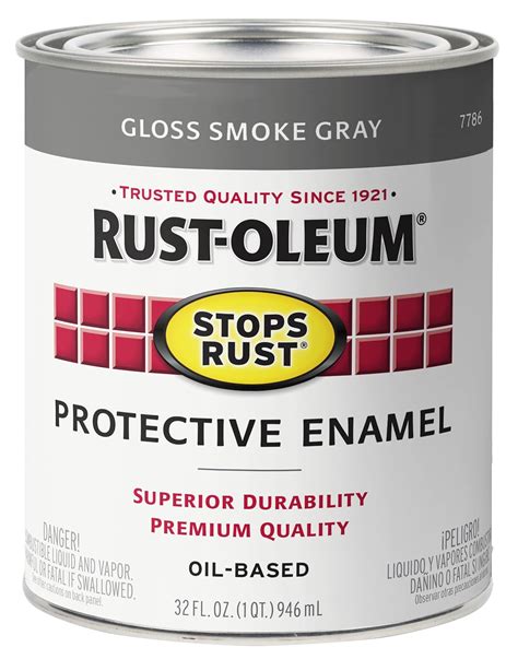 Rustoleum 1 Quart Smoke Gray Protective Enamel Oil Base Paint 7786-502 ...