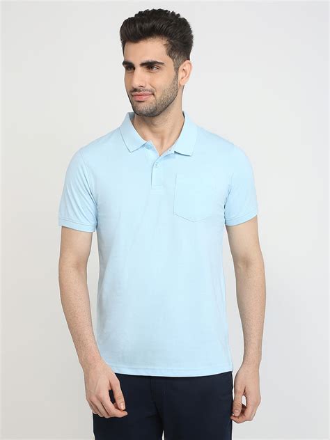 Parx Men Blue Solid Regular Fit Cotton Blend T-Shirt – MyRaymond