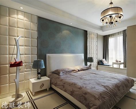 现代风格卧室床头背景墙装修设计效果图 – 设计本装修效果图