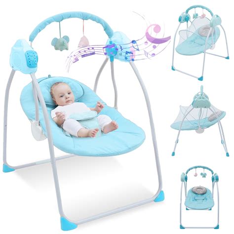 EONROACOO Compact Electric Baby Swing with Music, Motion Seat Chair ...