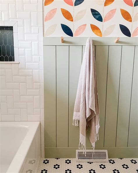 Bath With Light Green Shiplap Wainscoting - Soul & Lane
