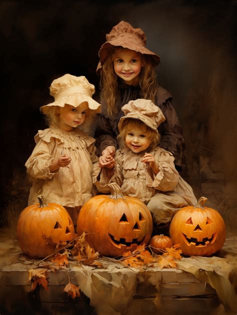 Vintage Family Halloween Art Free Stock Photo - Public Domain Pictures