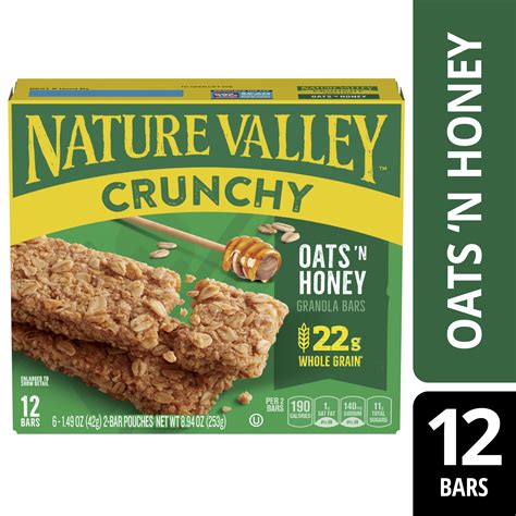 Nature Valley Crunchy Granola Bars, Variety Pack, 12 Bars, 8.94 OZ (6 ...