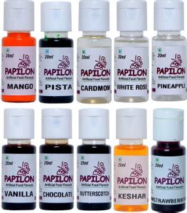 PAPILON Assorted Culinary Essence (20 Ml X 10 Bottles) Mixed Fruit ...