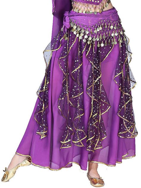 Girls Belly Dance Dress Ruffle Sequined Skirt – The Dance Bible