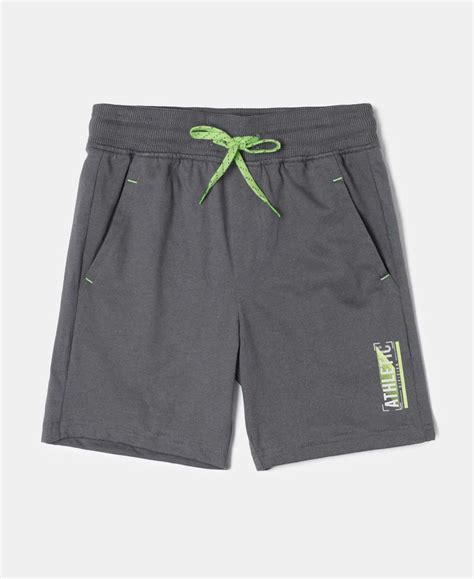Buy Boy's Super Combed Cotton Rich Graphic Printed Shorts - Gun Metal ...